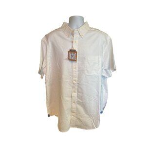 Cremeux Classics Mens Button Up Shirt 2XB White Short Sleeve Cotton Corpcore